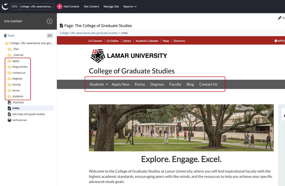 Top Navigation Example