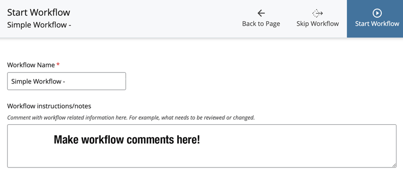 workflow comments